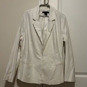 Ashley Women's White Single-Button Blazer